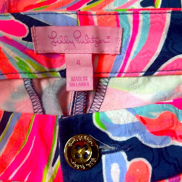 Lilly Pulitzer Kelly Skinny Ankle Pants. Hot Pink Multi. Size 4 - Picture 3 of 3